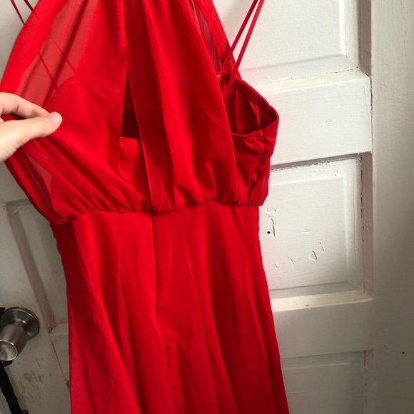 Lulus red chiffon dress - Picture 3 of 4